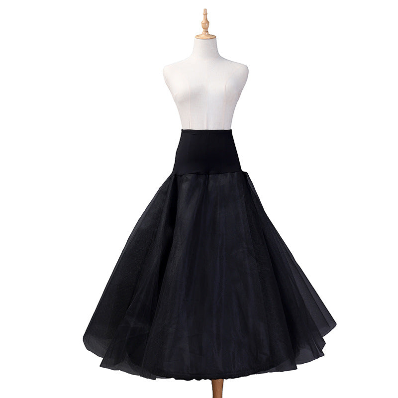 Fabme Women's Spandex A-line Floor Length Petticoat Crinoline Underskirt for Wedding Dress, Saree