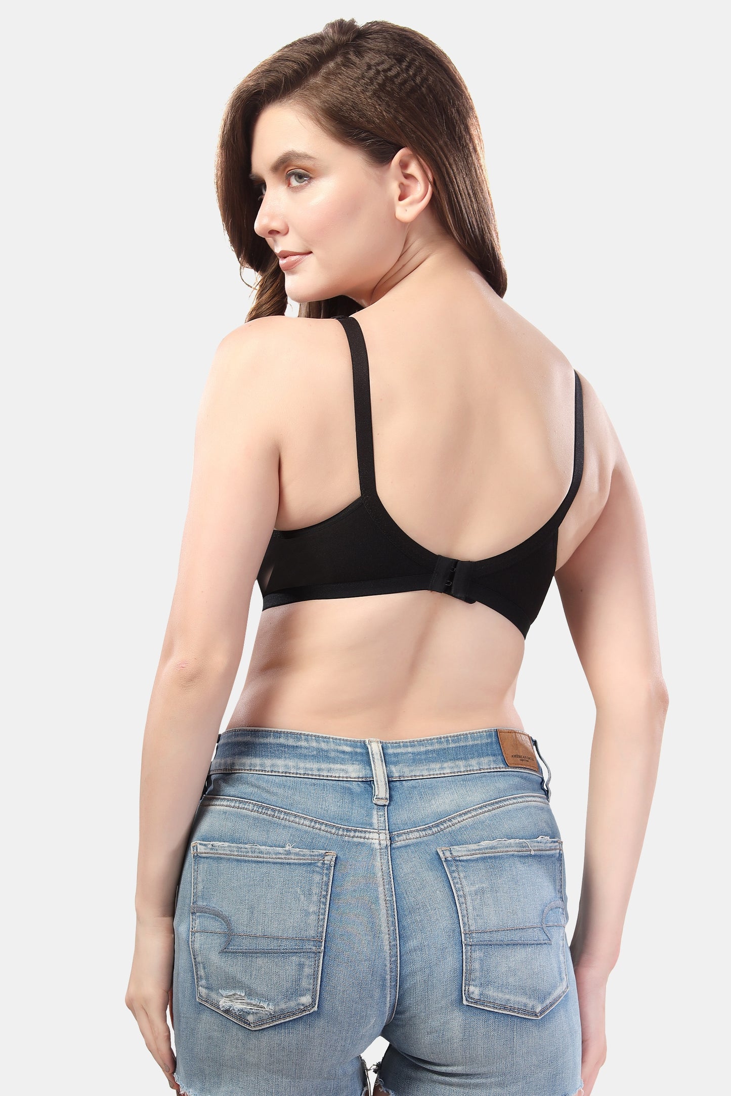 Fabme Women's Black Seamed Non-Padded Non Wired Nursing Bra