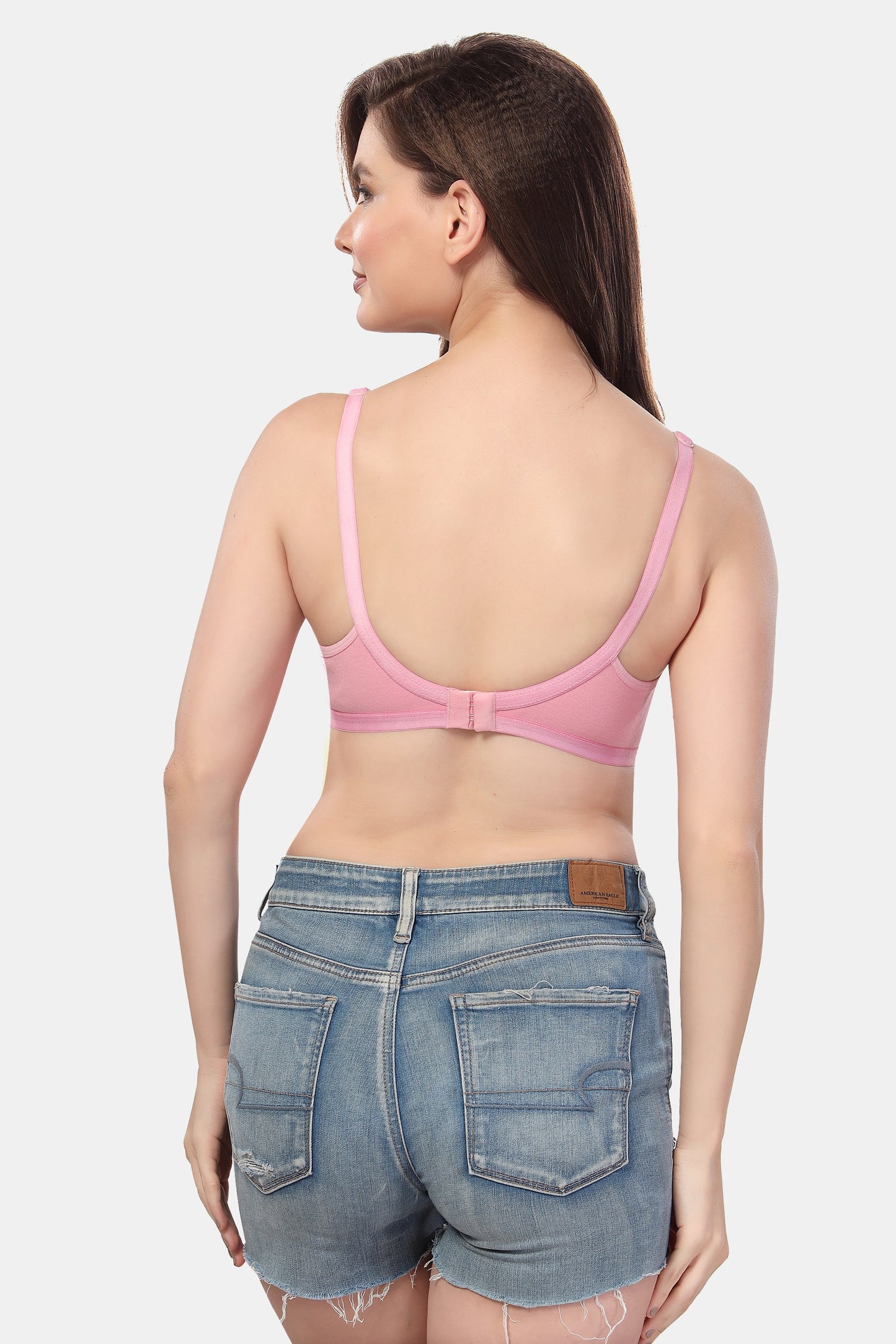 Fabme Women's Pink Seamed Non-Padded Non Wired Nursing Bra