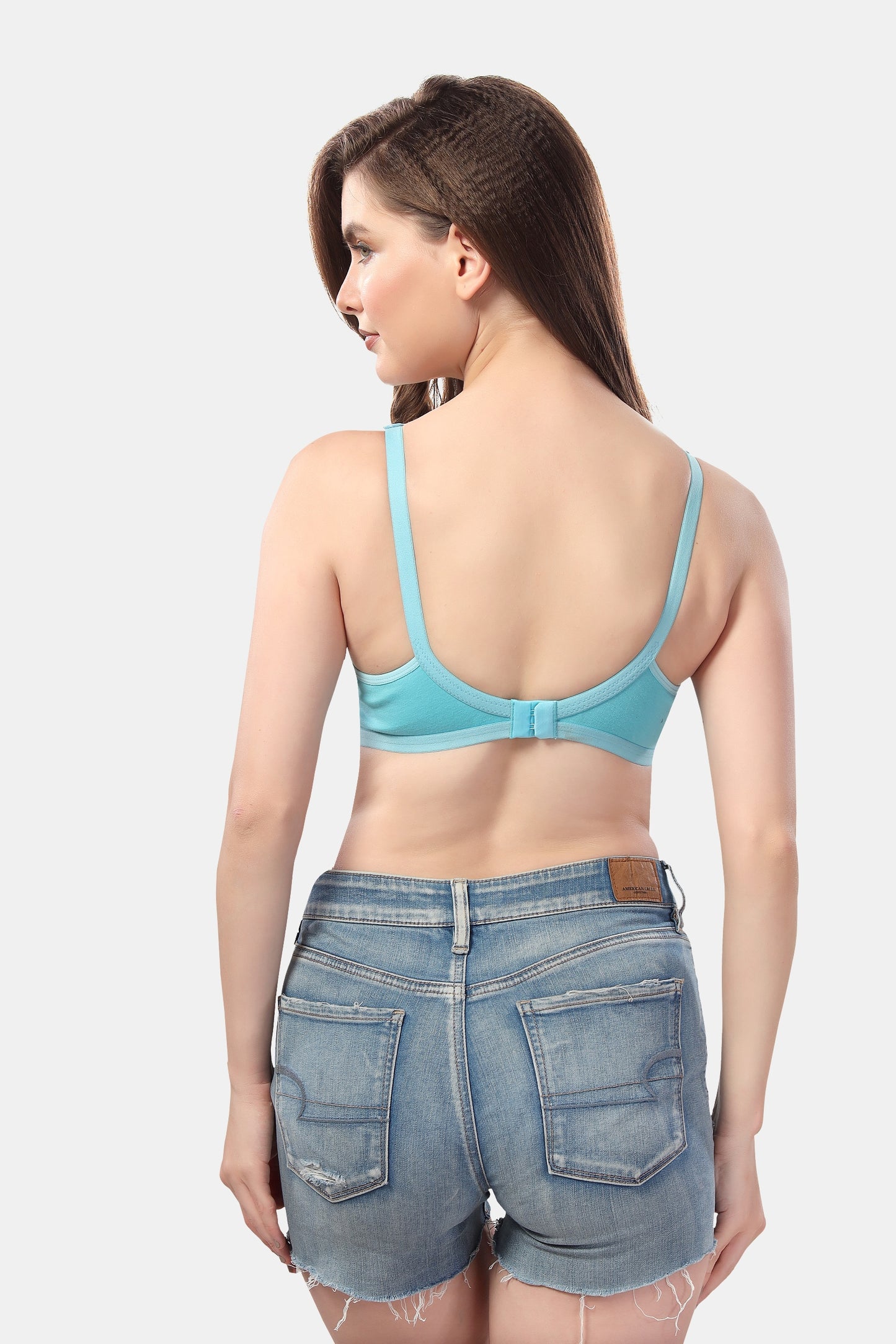 Fabme Women's Sea Green Seamed Non-Padded Non Wired Nursing Bra
