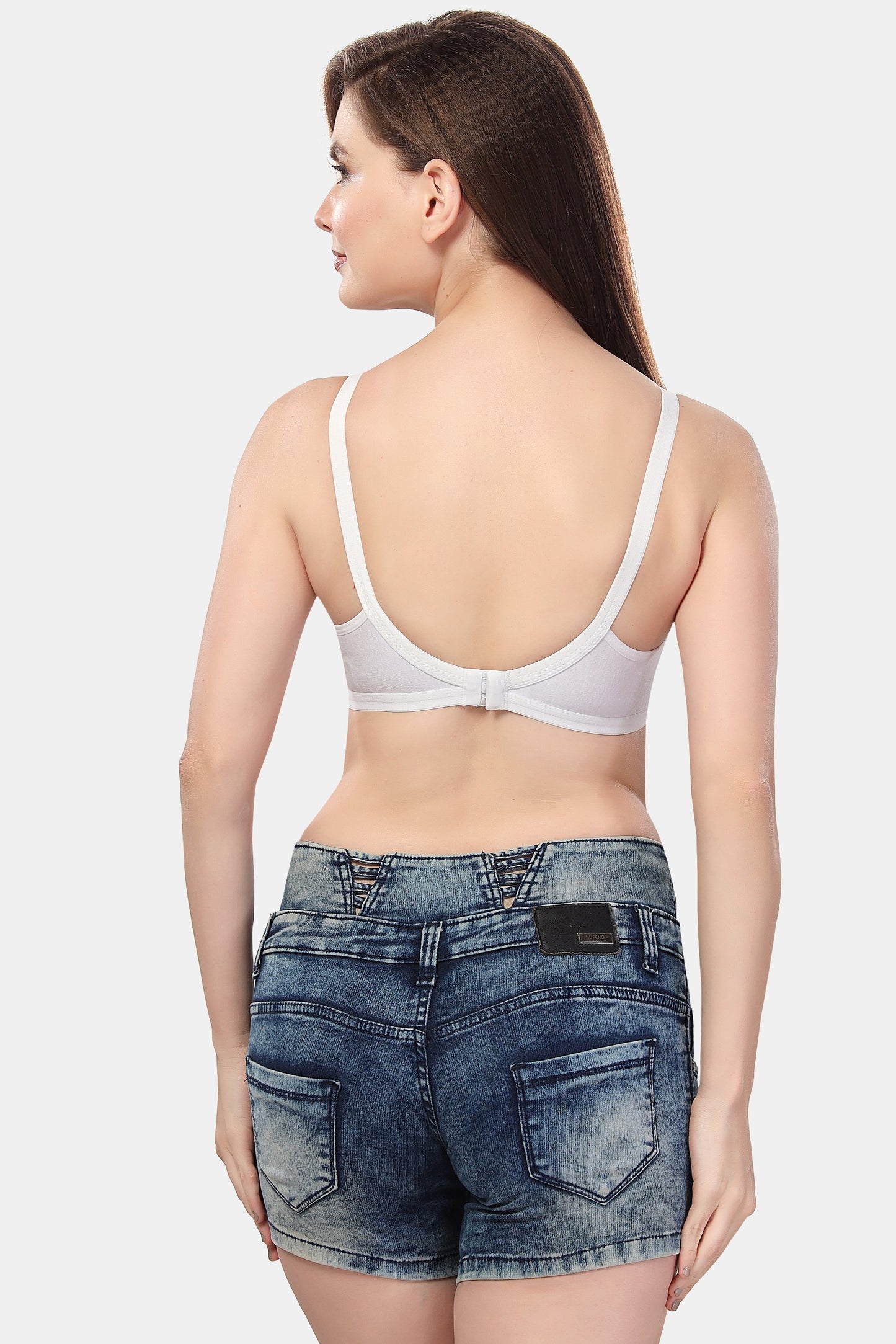 Fabme Women's White Seamed Non-Padded Non Wired Nursing Bra