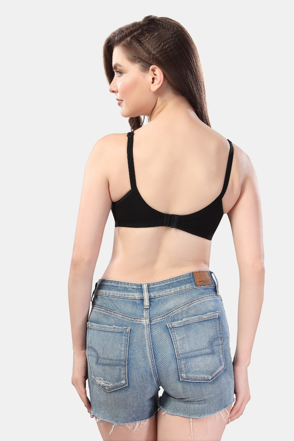 Fabme Women's Black Seamless Non-Padded Non Wired Nursing Bra