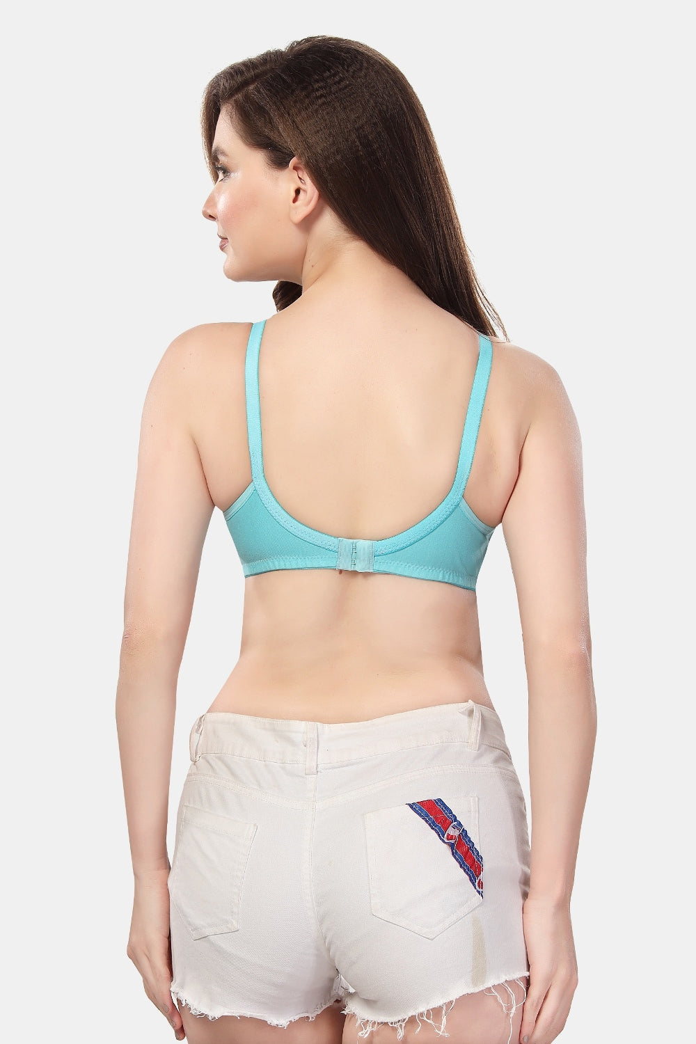 Fabme Women's Sea Green Seamless Non-Padded Non Wired Nursing Bra