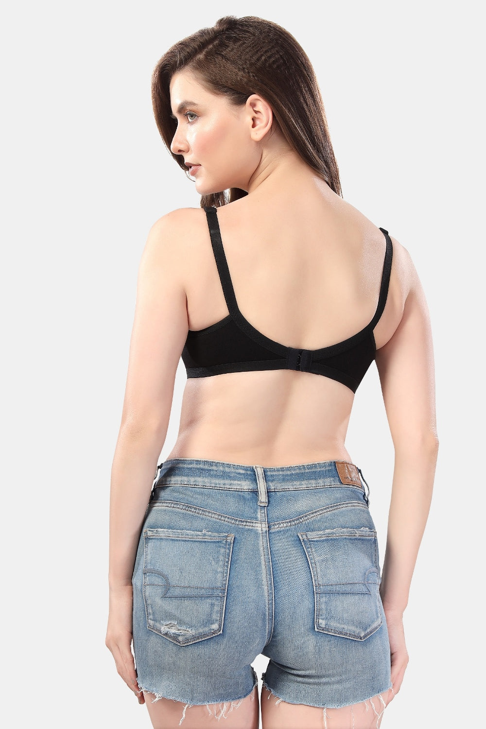 Fabme Women's Black Seamless Non-Padded Non Wired Everyday Bra