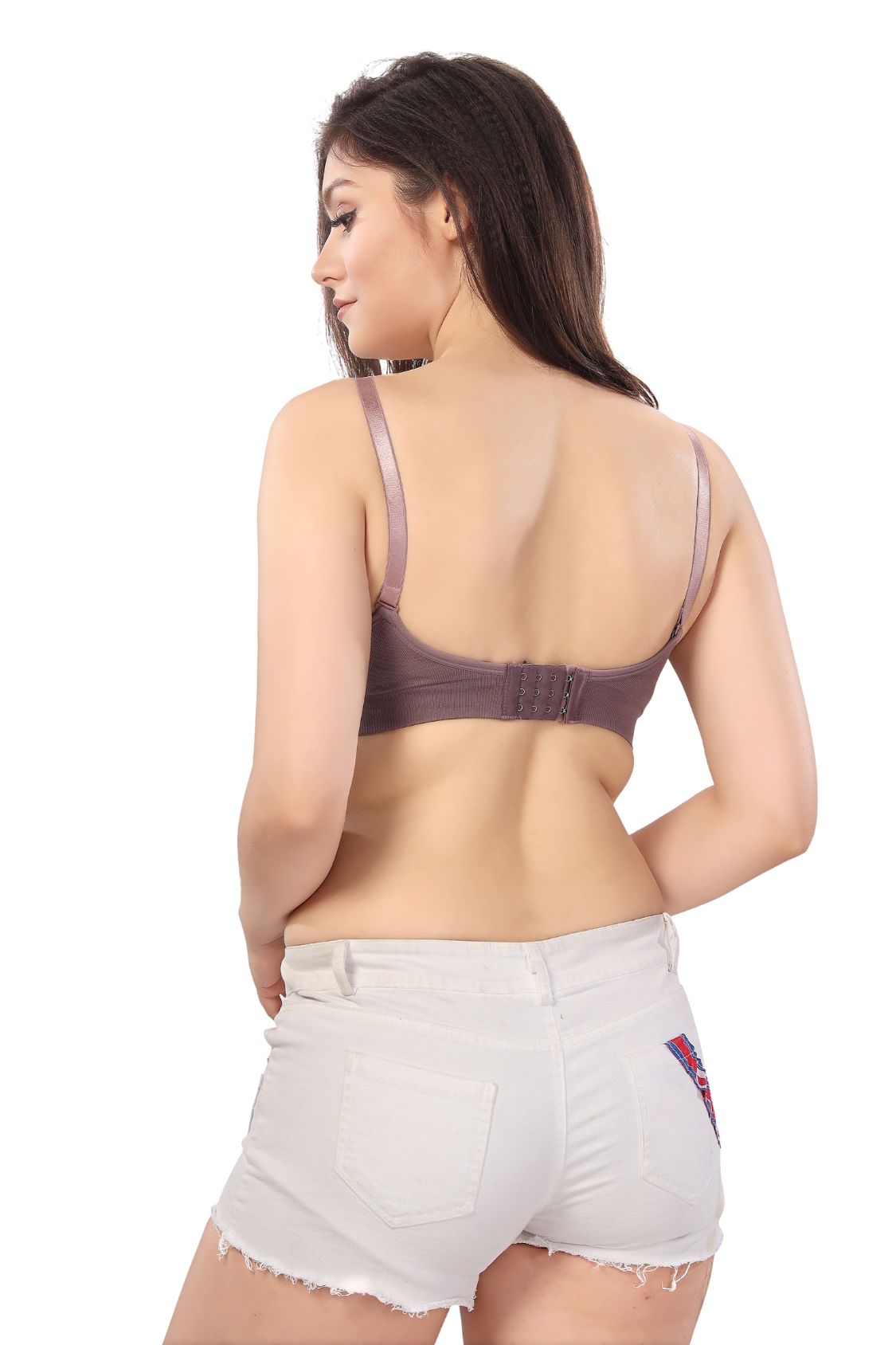 Fabme Women's Purple Nursing Removable Pads Non Wired Bra