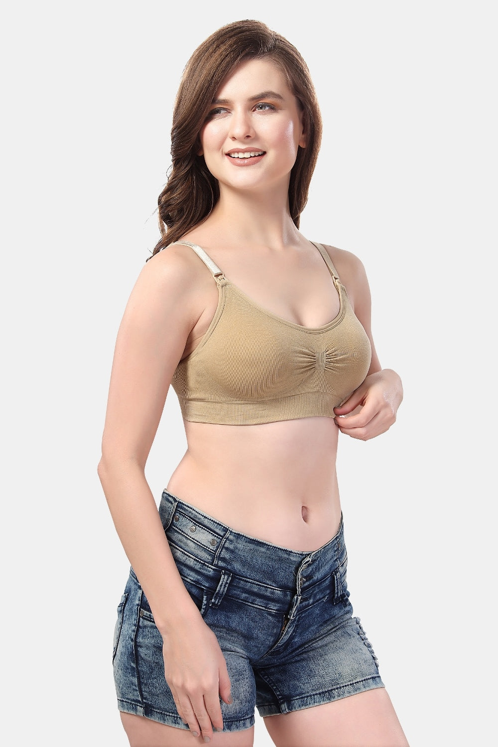 Fabme Women's Skin Nursing Removable Pads Non Wired Bra