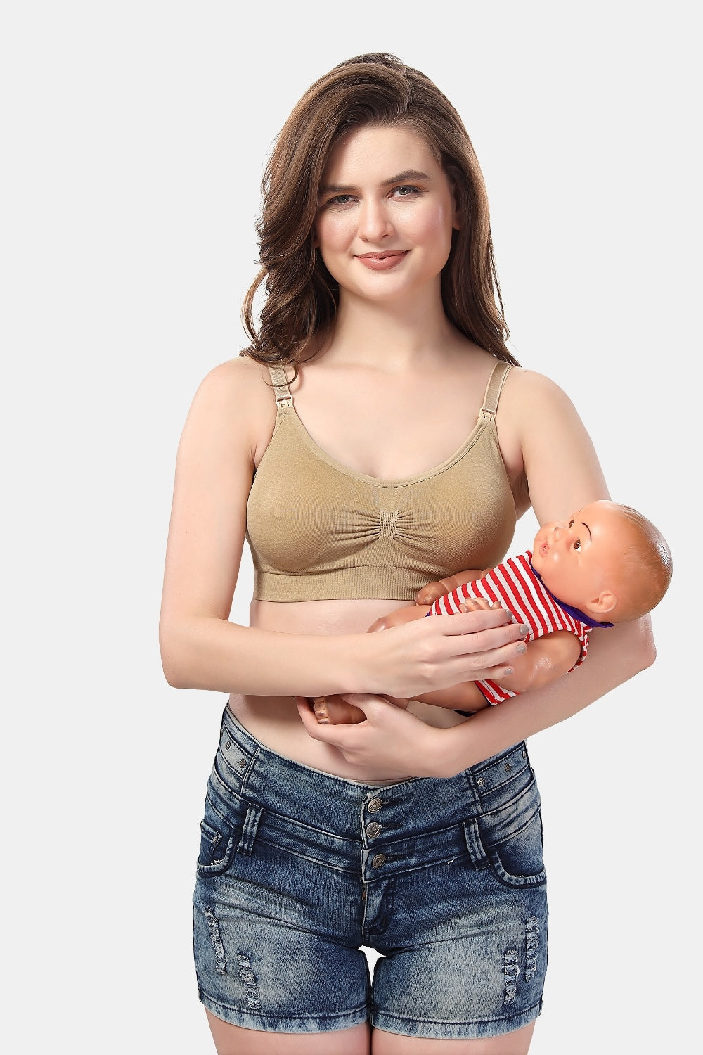 Fabme Women's Skin Nursing Removable Pads Non Wired Bra