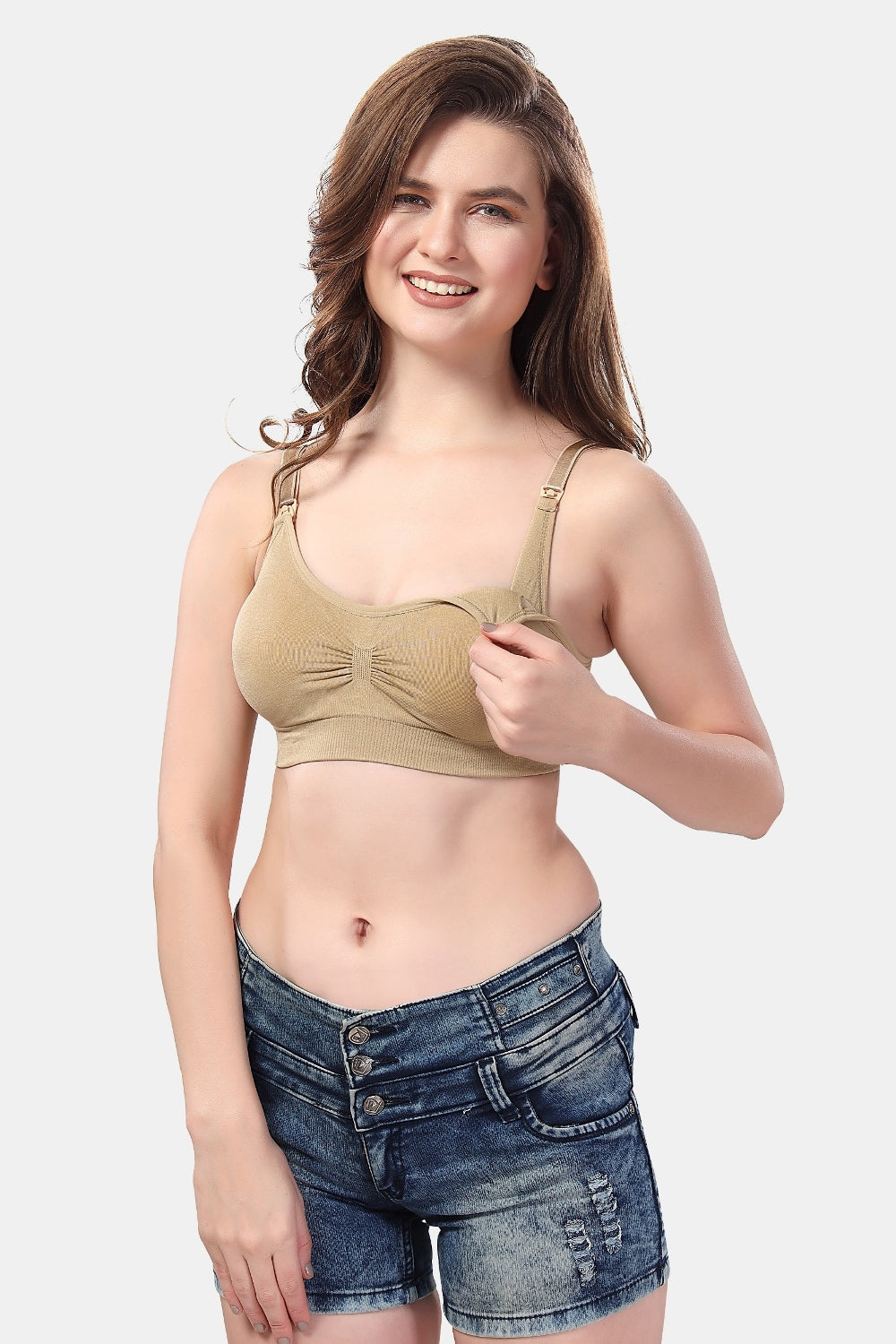 Fabme Women's Skin Nursing Removable Pads Non Wired Bra