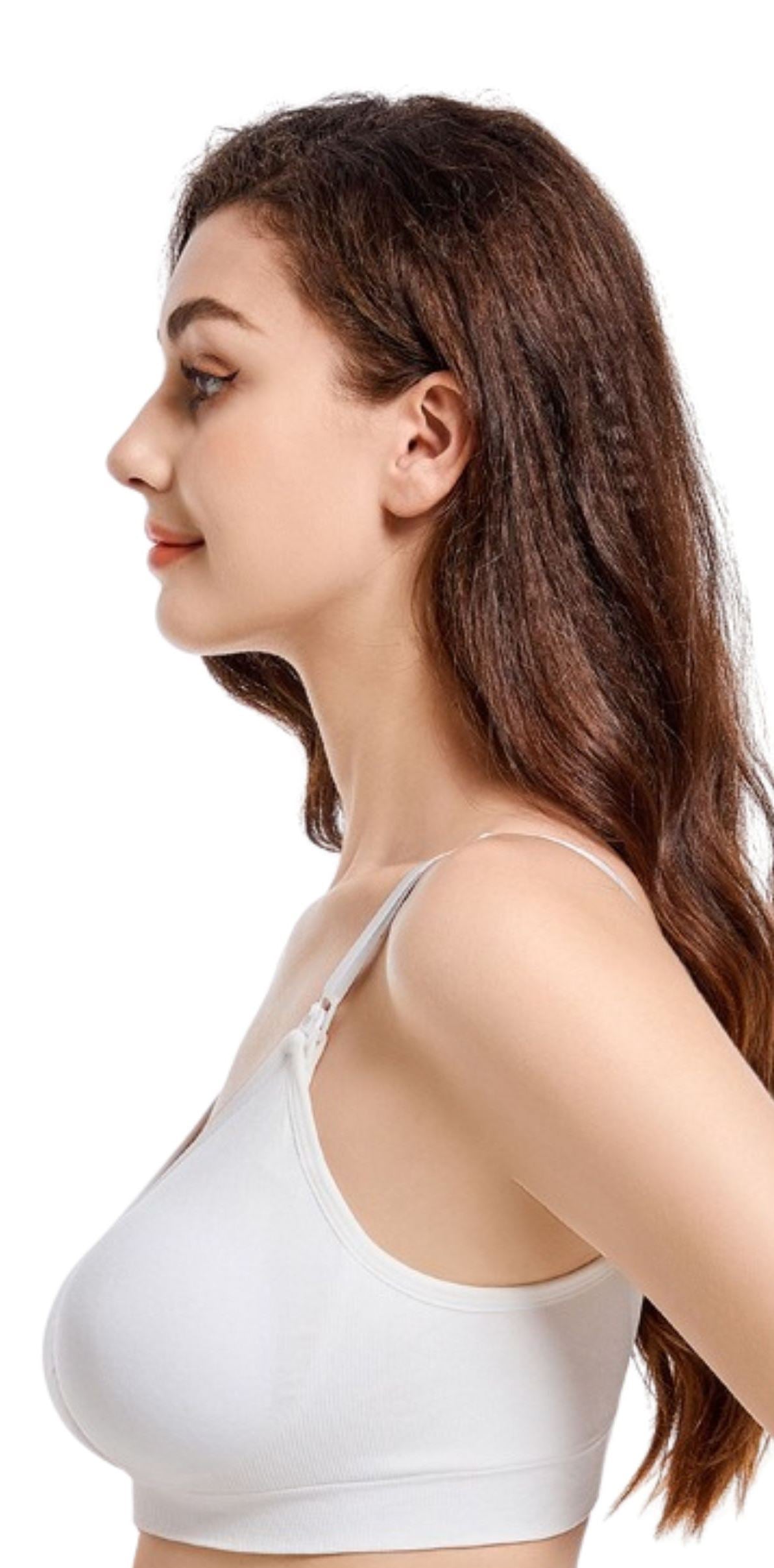 Fabme Women's White Nursing Removable Pads Non Wired Bra