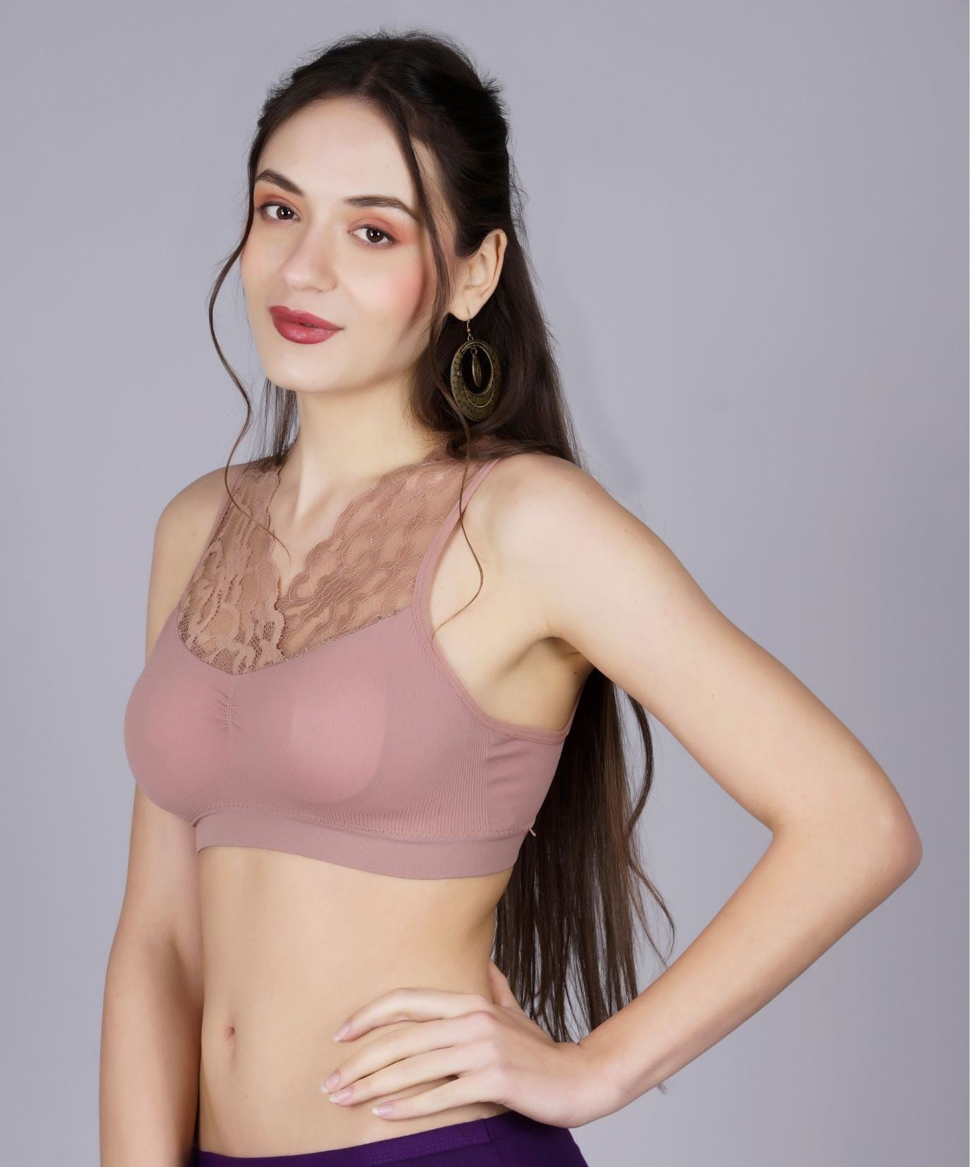 Fabme Women's Brown Padded Full Coverace Bra