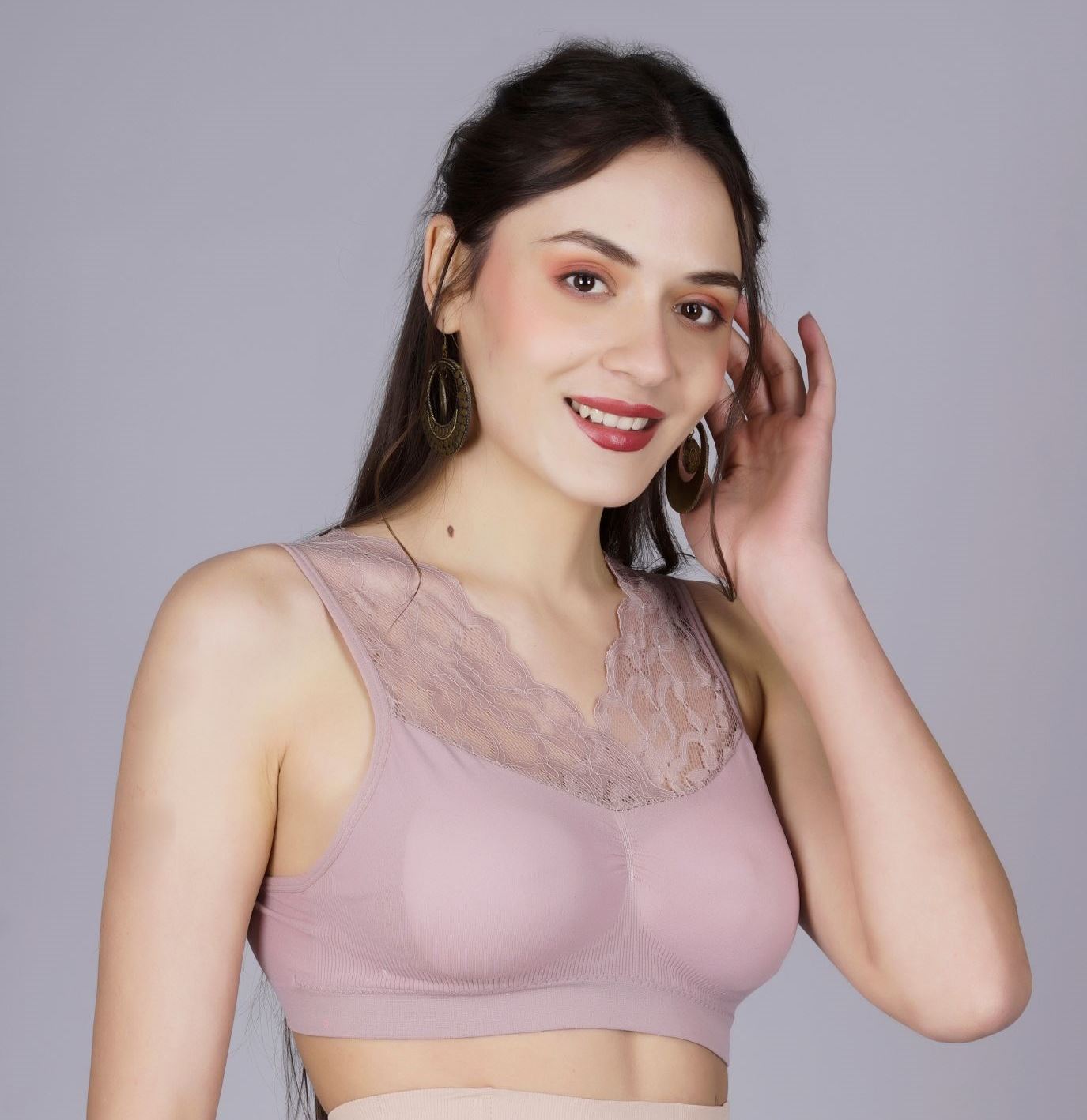 Fabme Women's Light Chocolate Padded Full Coverace Bra