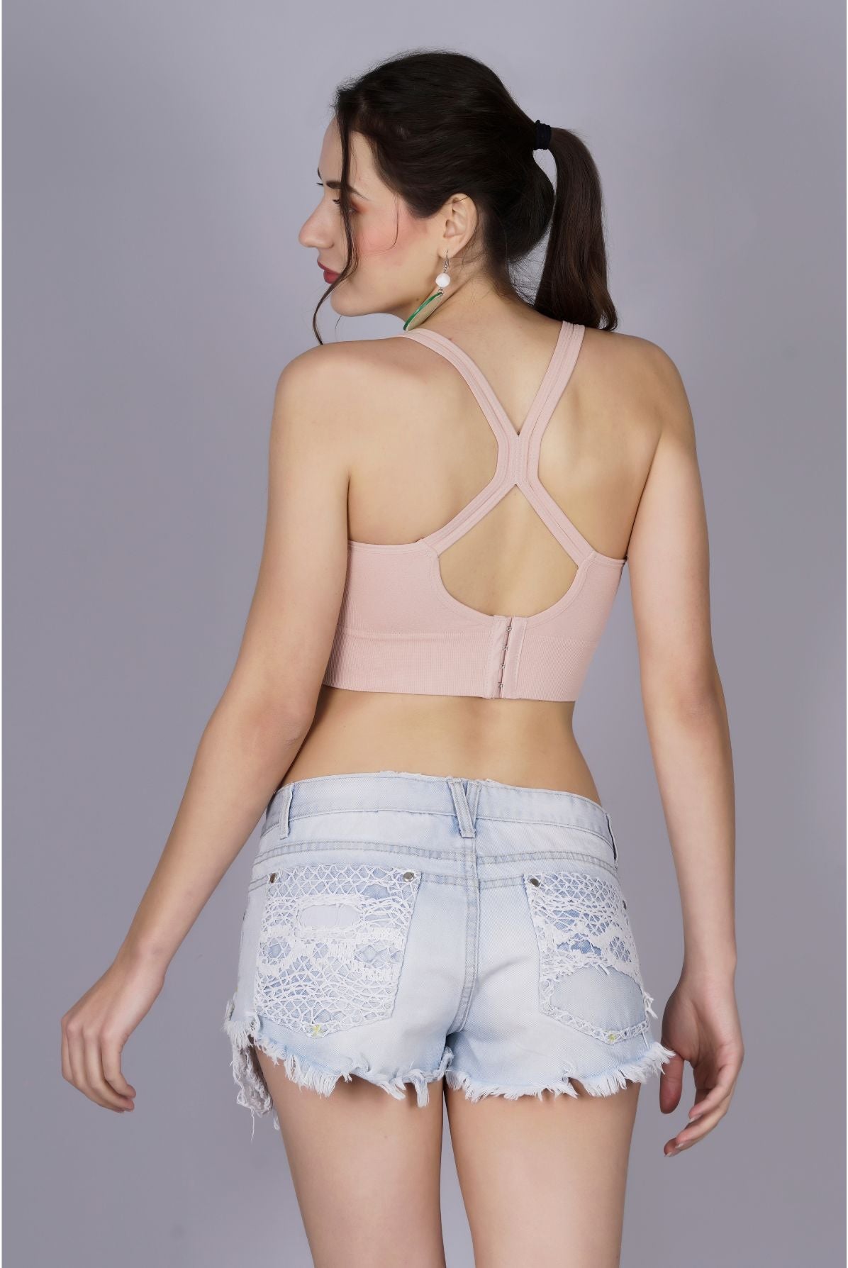 Fabme Women's Pink Padded Sporta Bra Bra