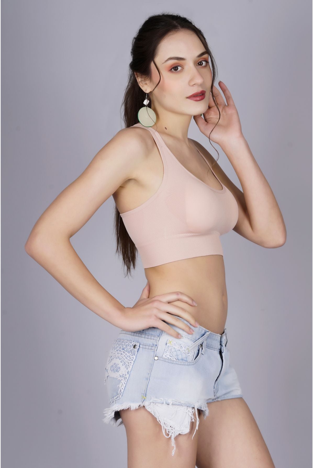 Fabme Women's Pink Padded Sporta Bra Bra