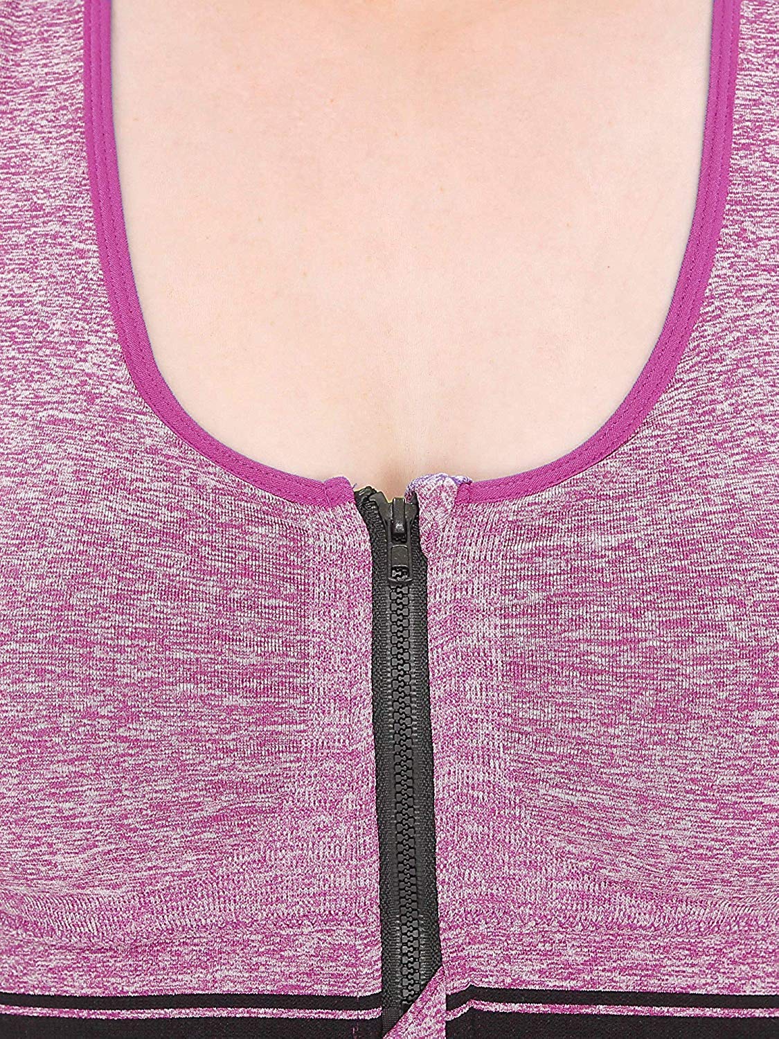 Fabme Women's Purple Sports , Front Open, Padded Non-Wired Bra