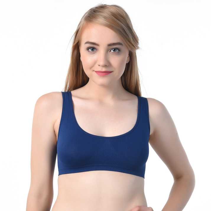 Fabme Women's Navy Blue Full Coverage, , Non-Padded Non-Wired Bra