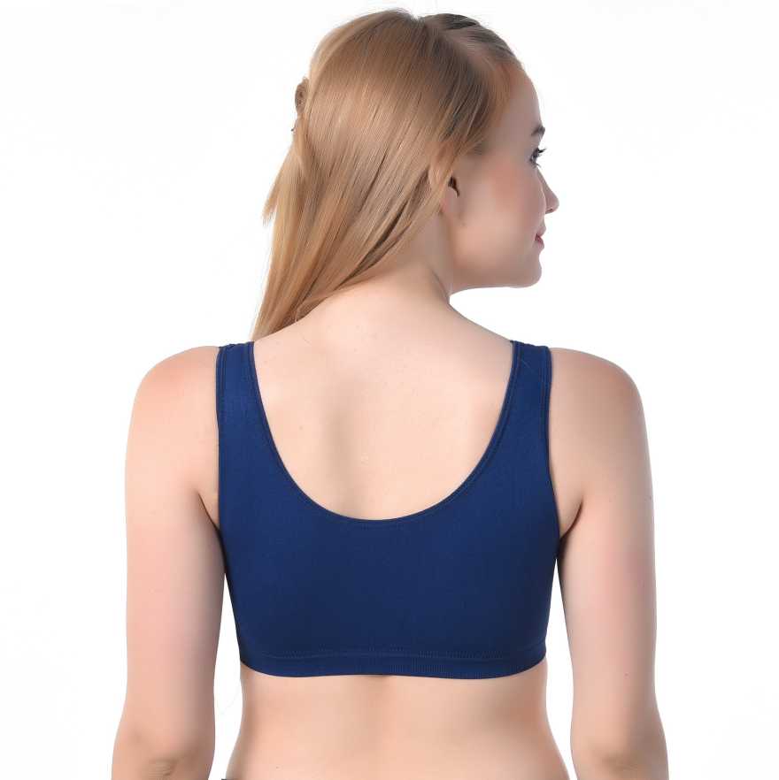 Fabme Women's Navy Blue Full Coverage, , Non-Padded Non-Wired Bra