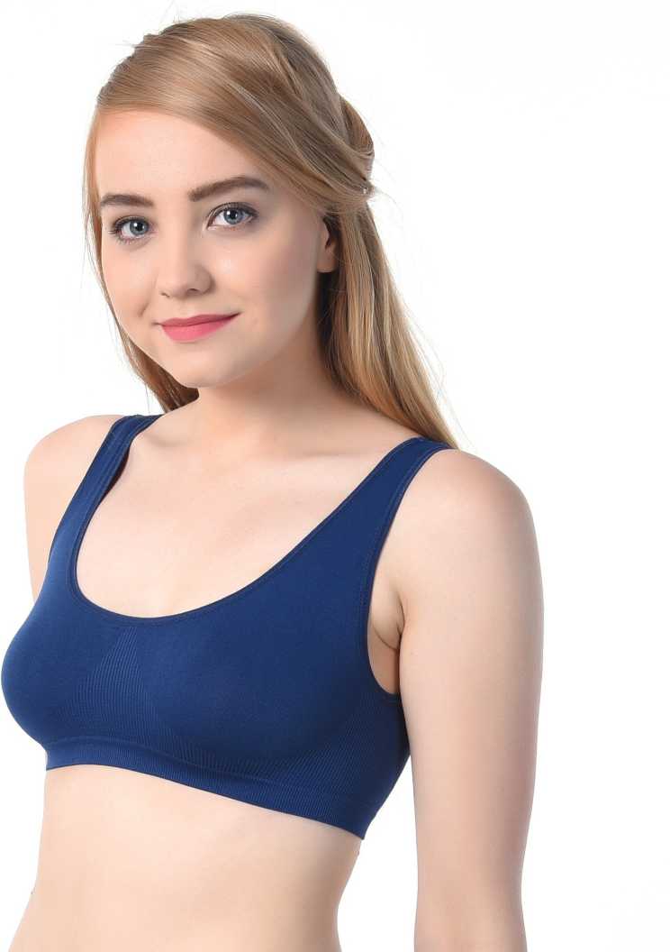 Fabme Women's Navy Blue Full Coverage, , Non-Padded Non-Wired Bra