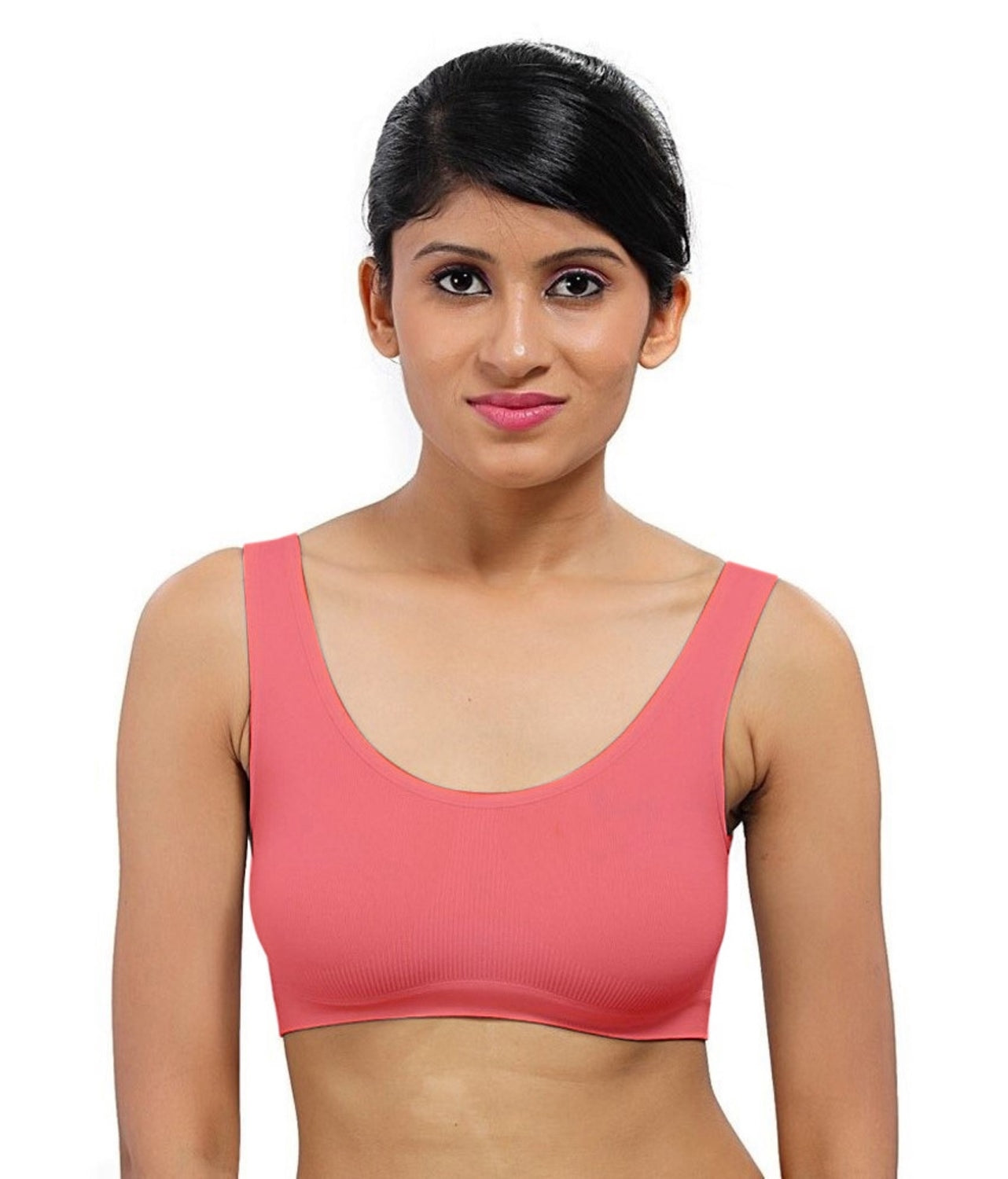 Fabme Women's Peach Full Coverage, , Non-Padded Non-Wired Bra
