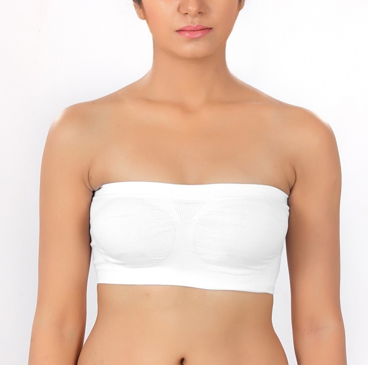 Fabme Women's White Strapless , , Non-Padded Non-Wired Bra