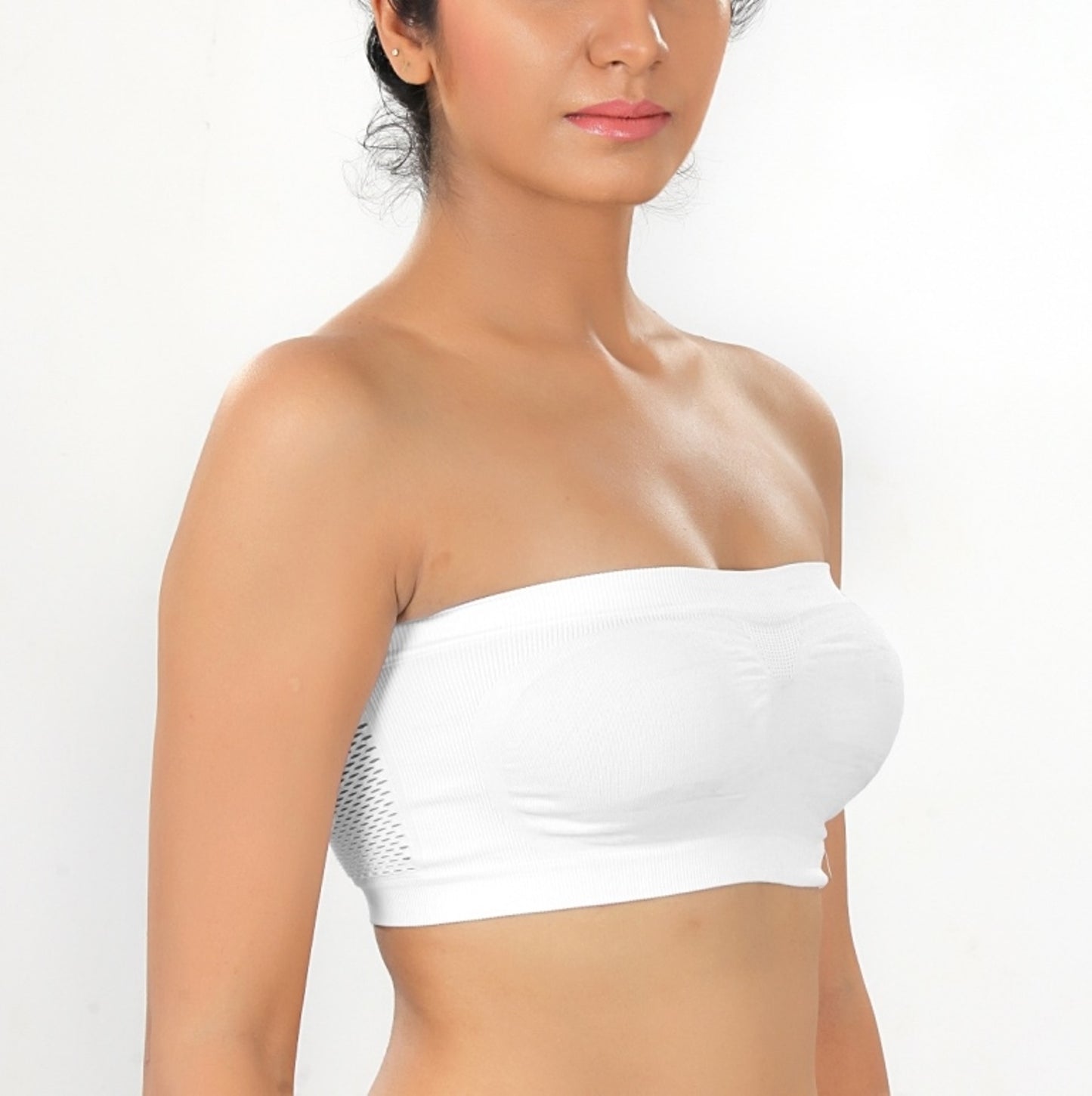Fabme Women's White Strapless , , Non-Padded Non-Wired Bra