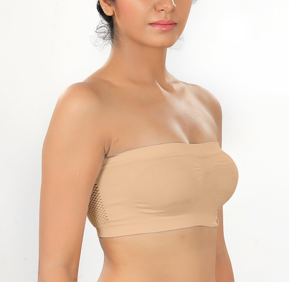 Fabme Women's Skin Strapless , , Non-Padded Non-Wired Bra