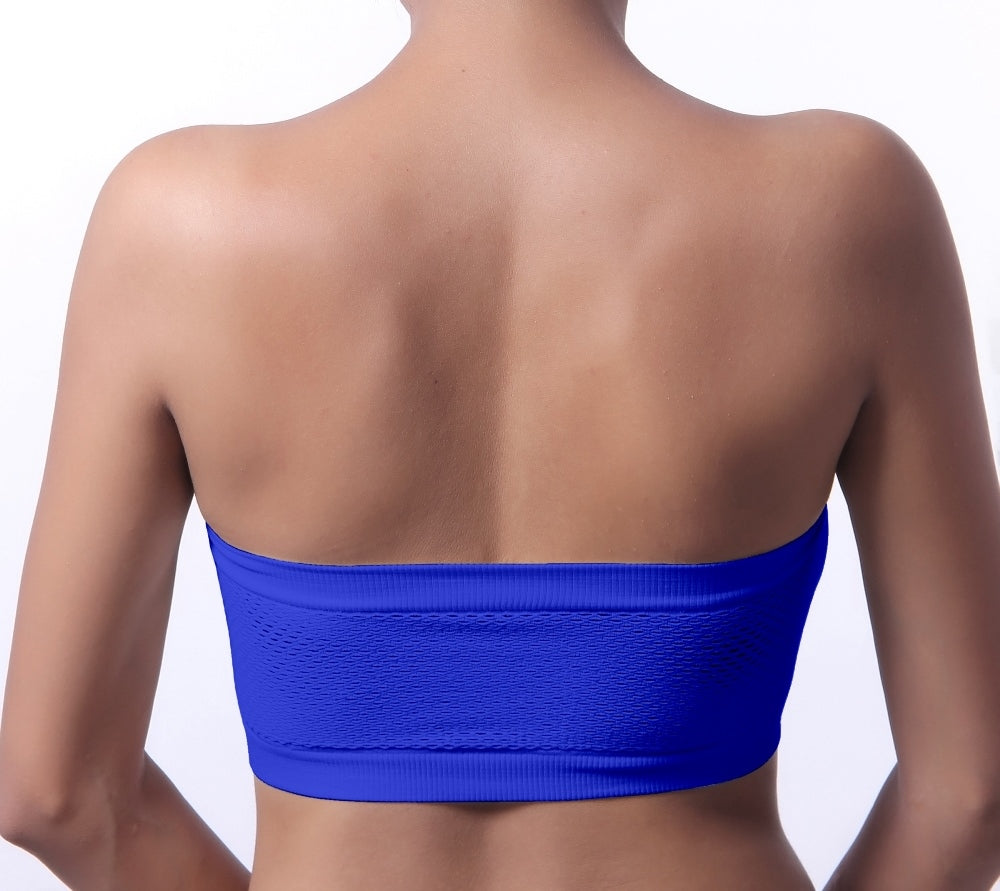 Fabme Women's Blue Strapless , , Non-Padded Non-Wired Bra