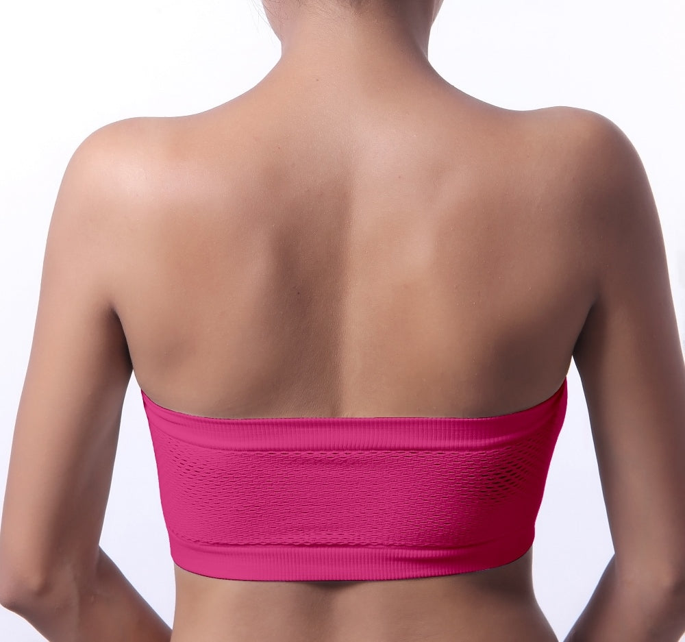 Fabme Women's Dark Pink Strapless , , Non-Padded Non-Wired Bra