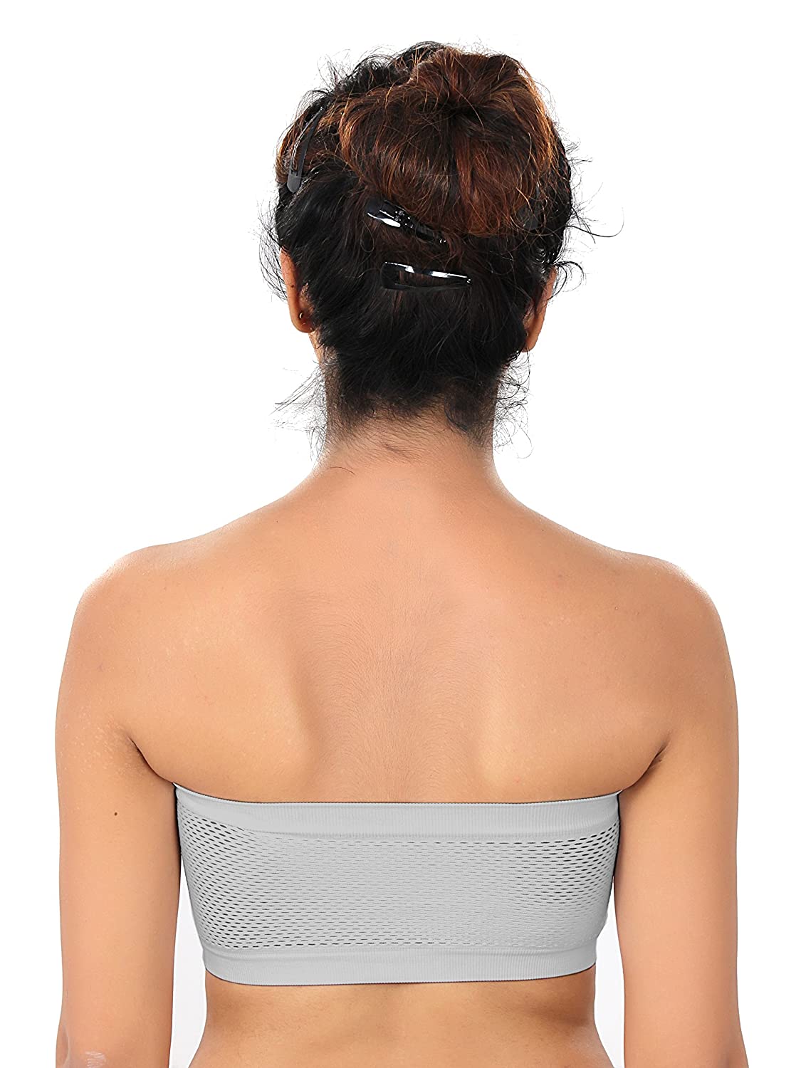 Fabme Women's Grey Strapless , , Non-Padded Non-Wired Bra