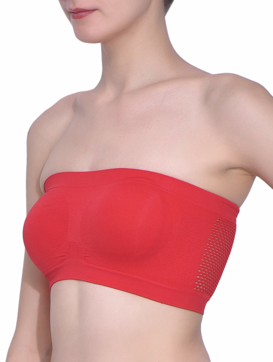 Fabme Women's Red Strapless , , Non-Padded Non-Wired Bra