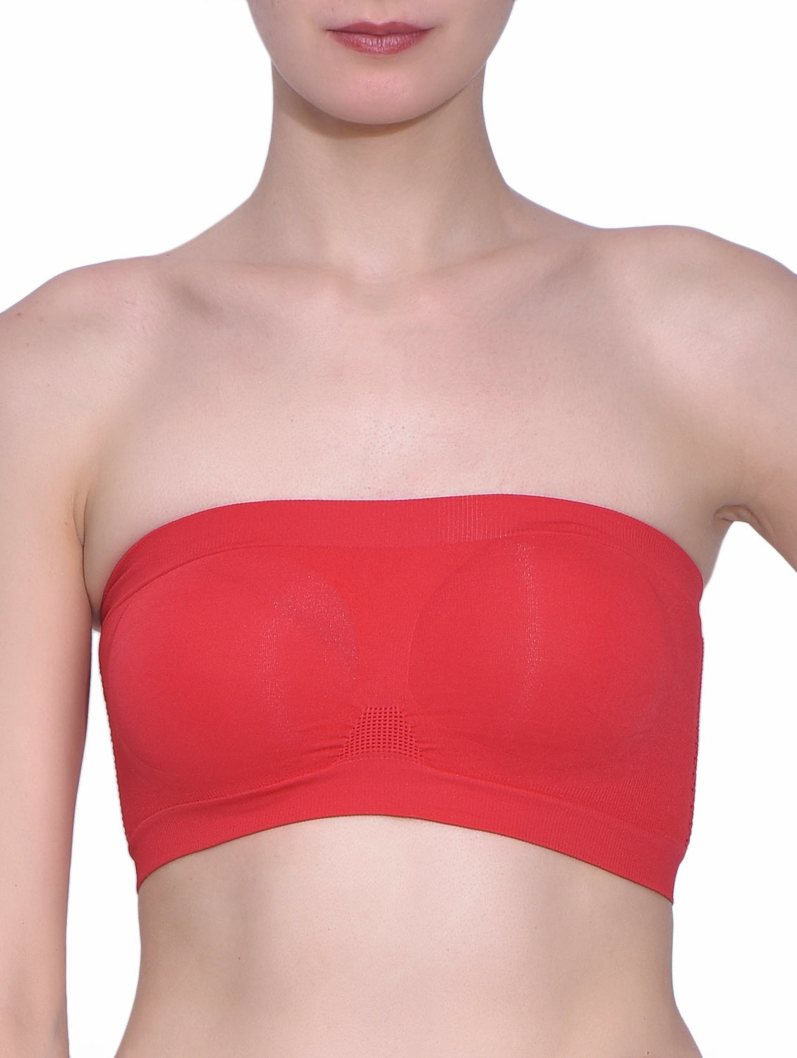 Fabme Women's Red Strapless , , Non-Padded Non-Wired Bra