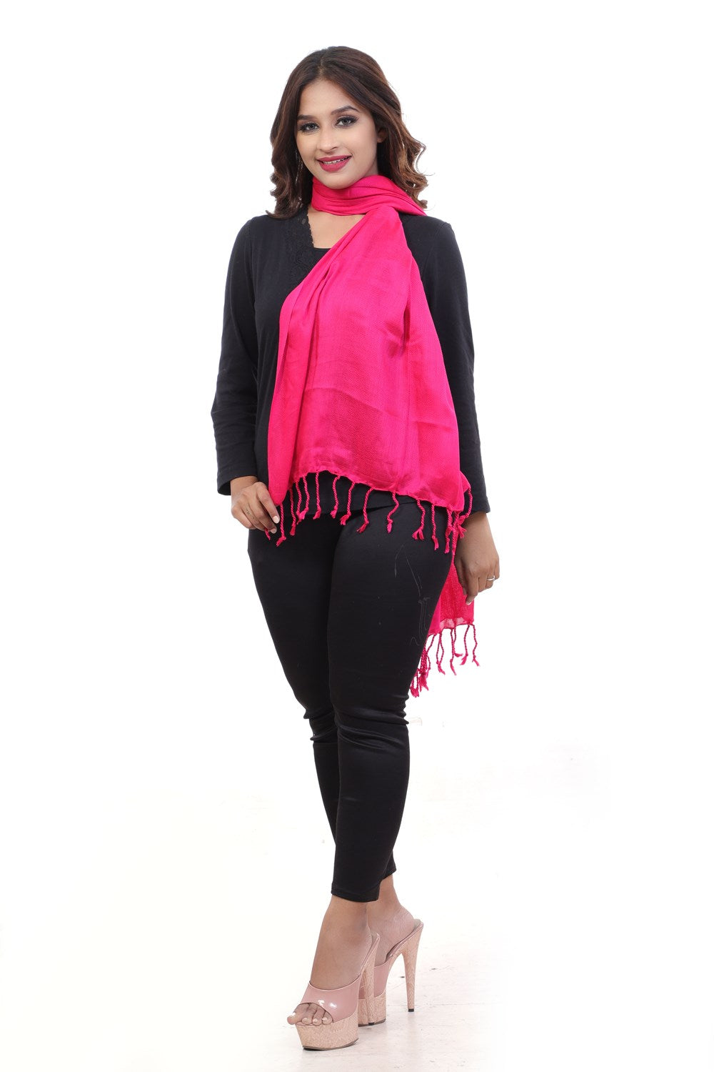 Fabme Women's Full Size, Soft Rayon, Plain, Dupatta