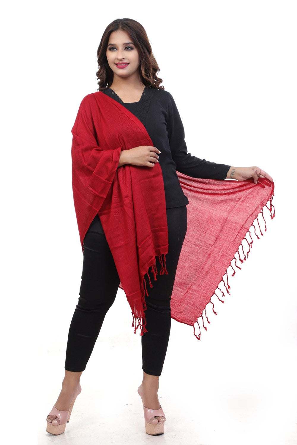 Fabme Women's Full Size, Soft Rayon, Plain, Dupatta