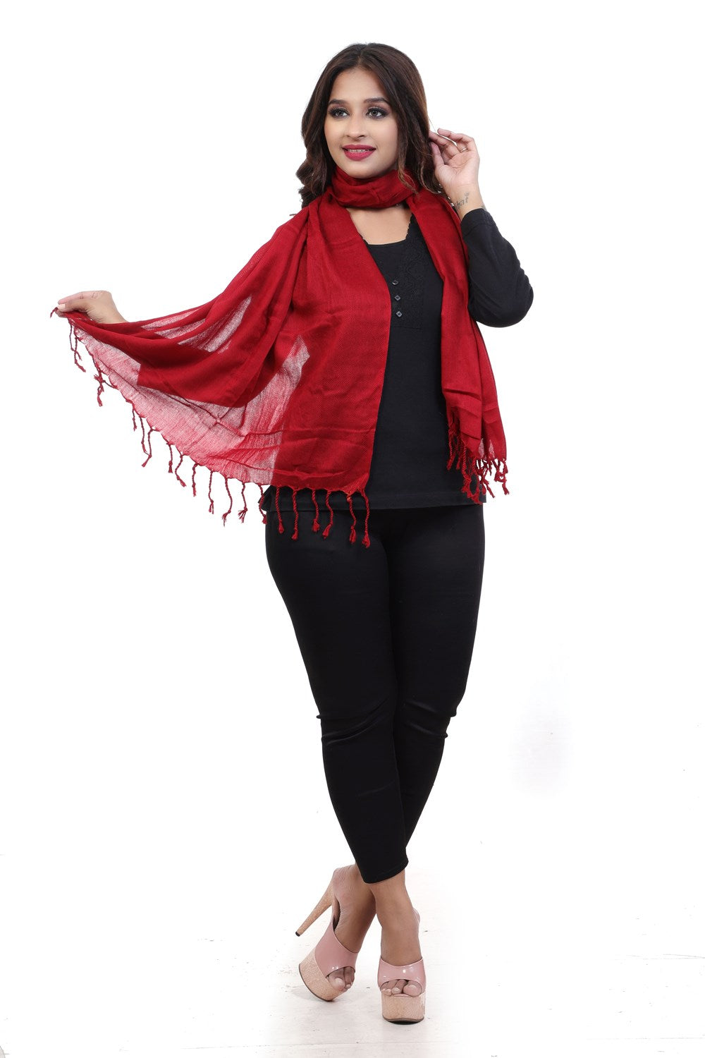 Fabme Women's Full Size, Soft Rayon, Plain, Dupatta
