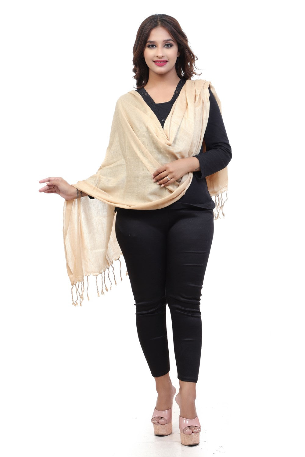 Fabme Women's Full Size, Soft Rayon, Plain, Dupatta