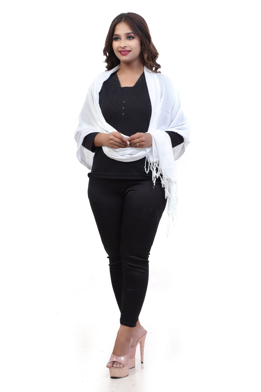 Fabme Women's Full Size, Soft Rayon, Plain, Dupatta