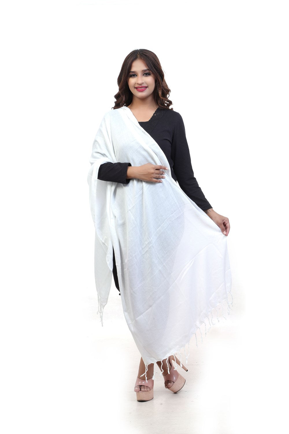 Fabme Women's Full Size, Soft Rayon, Plain, Dupatta