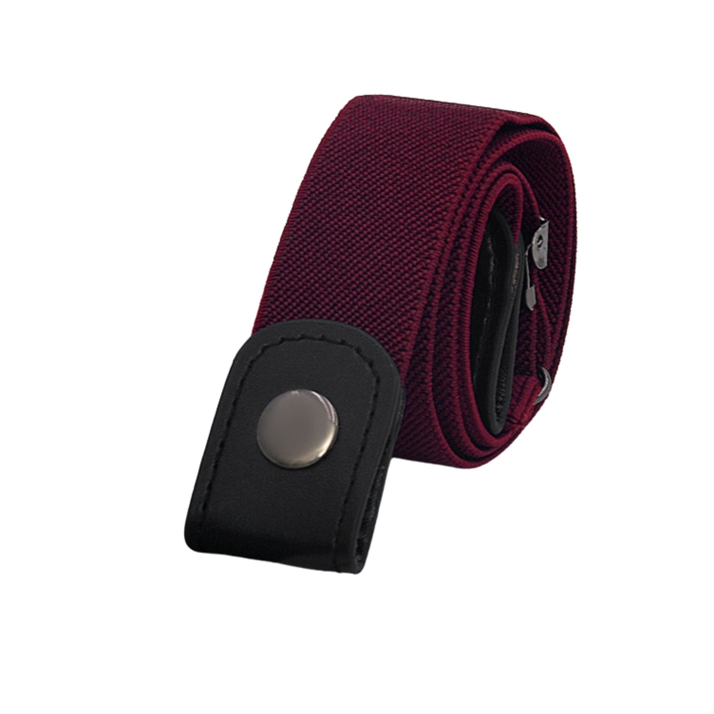 Fabme Unisex Maroon No Buckle Belt