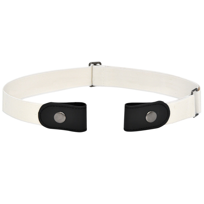Fabme Unisex White No Buckle Belt
