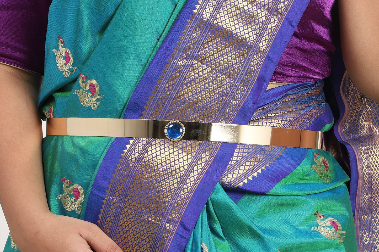 Fabme Women Golden-Blue Belt