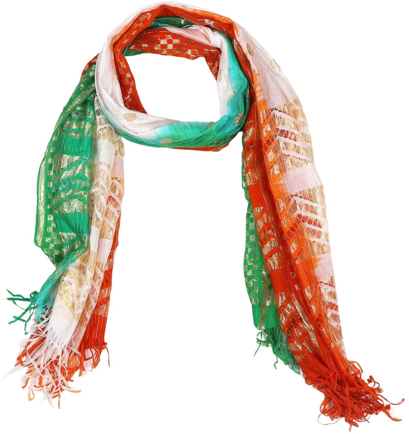 Fabme Women's Full Size, Georgette Republic Day, Independence Day, Dupatta