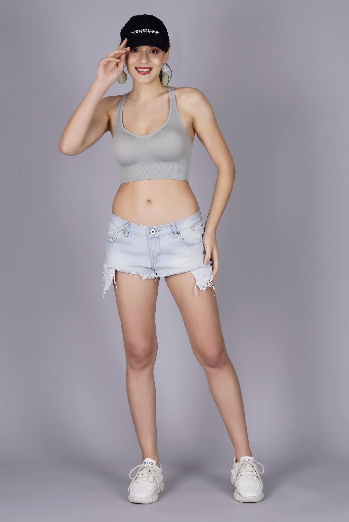 Fabme Women's Grey Padded Sporta Bra Bra