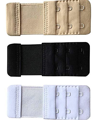 Fabme Women's Bra Hook Extender with elastic extension - 1 piece -2 hook and eye
