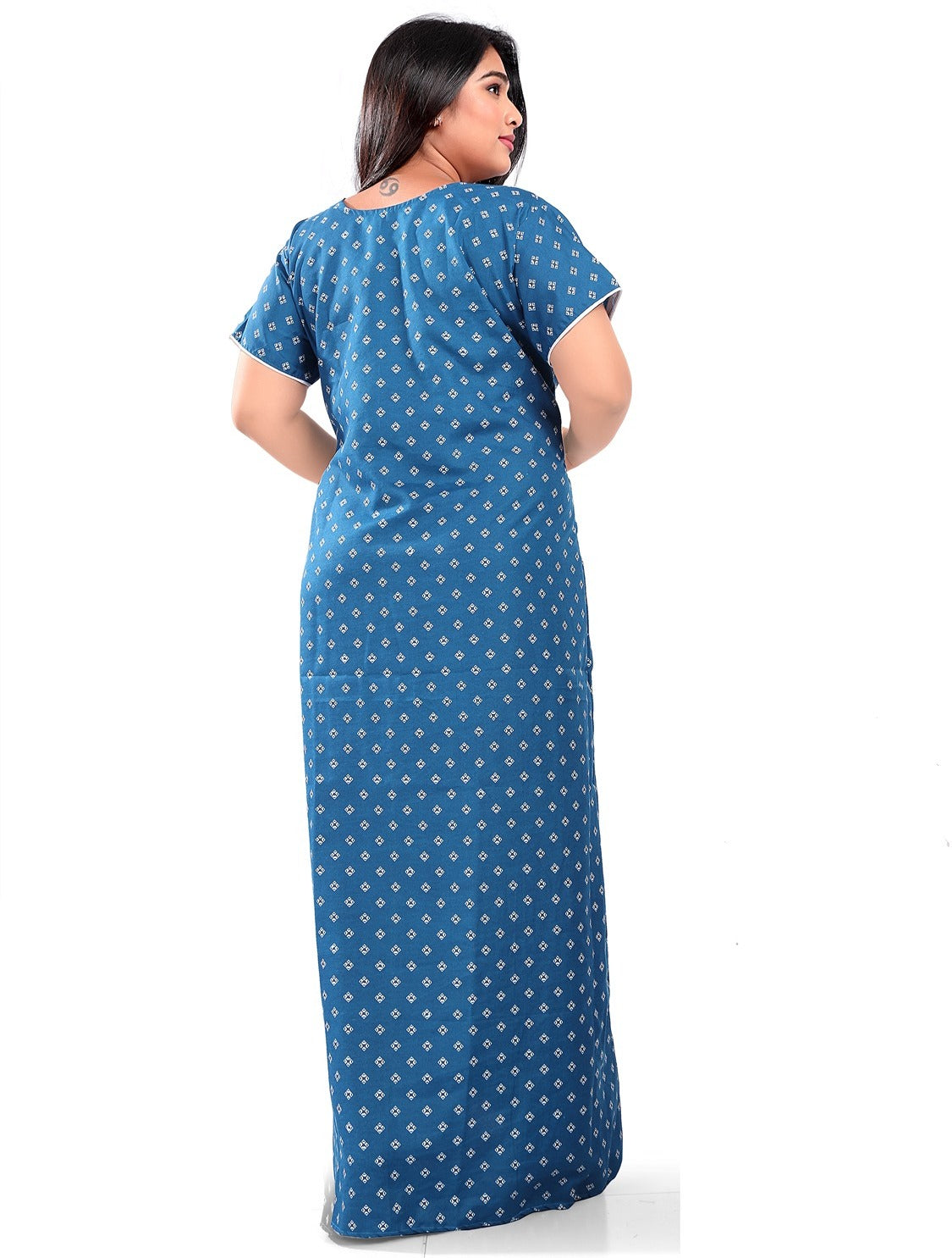 Fabme Women's Rama Printed Cotton Full Length EveryDay Night Dress Nighty