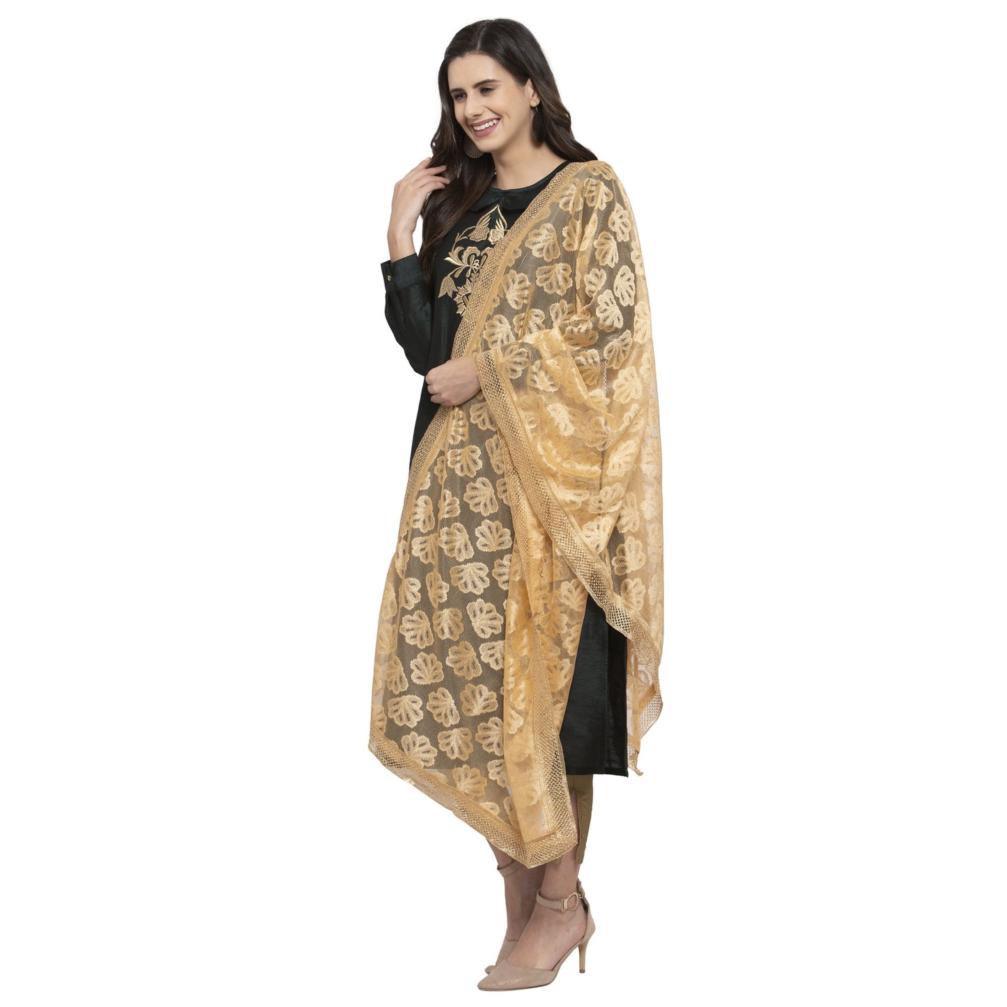 Fabme Women's Net dupatta - Full length
