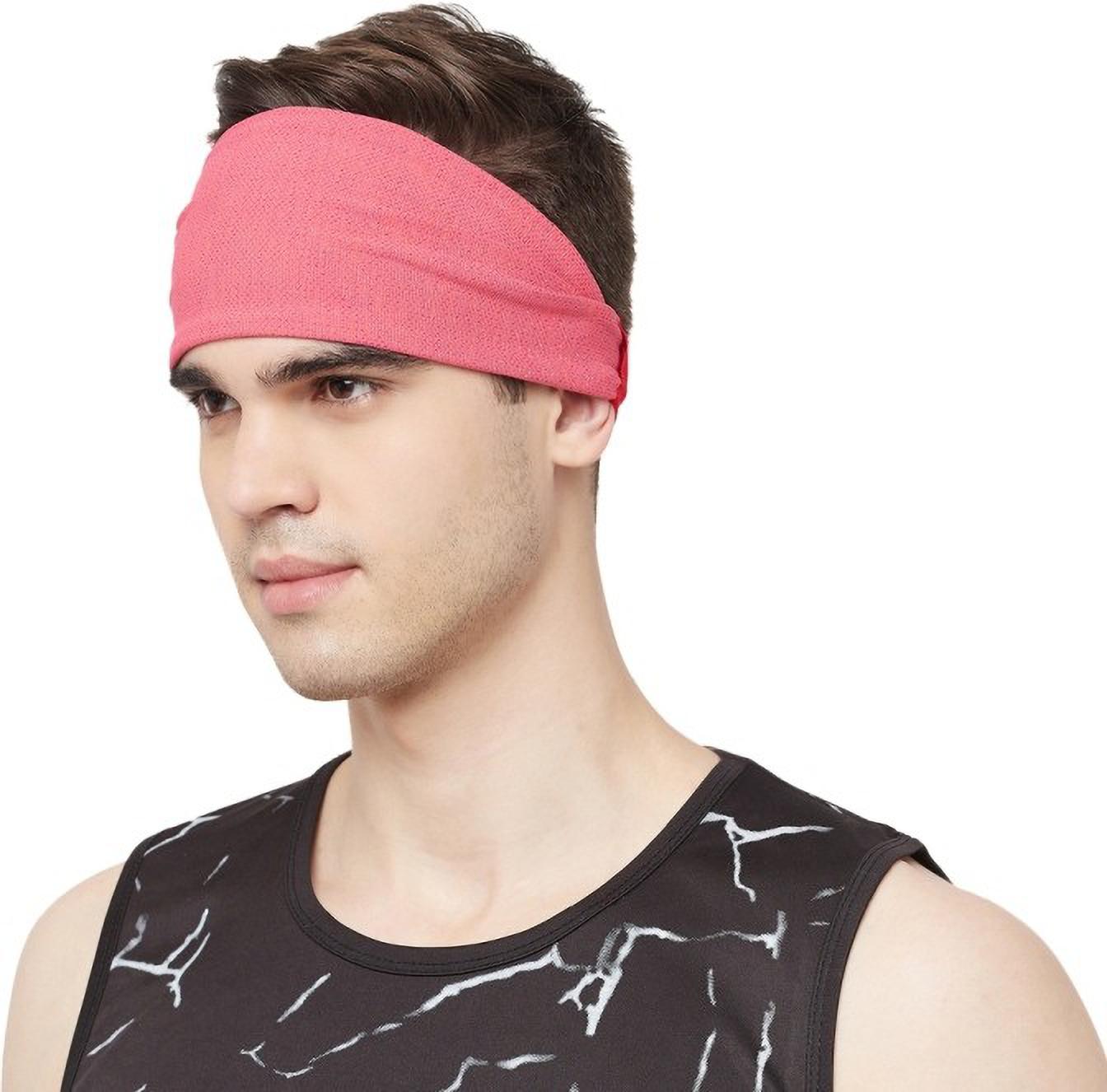 Fabme Unisex Dark Pink Headband for Yoga, Gym, Zumba, Jogging, Cycling