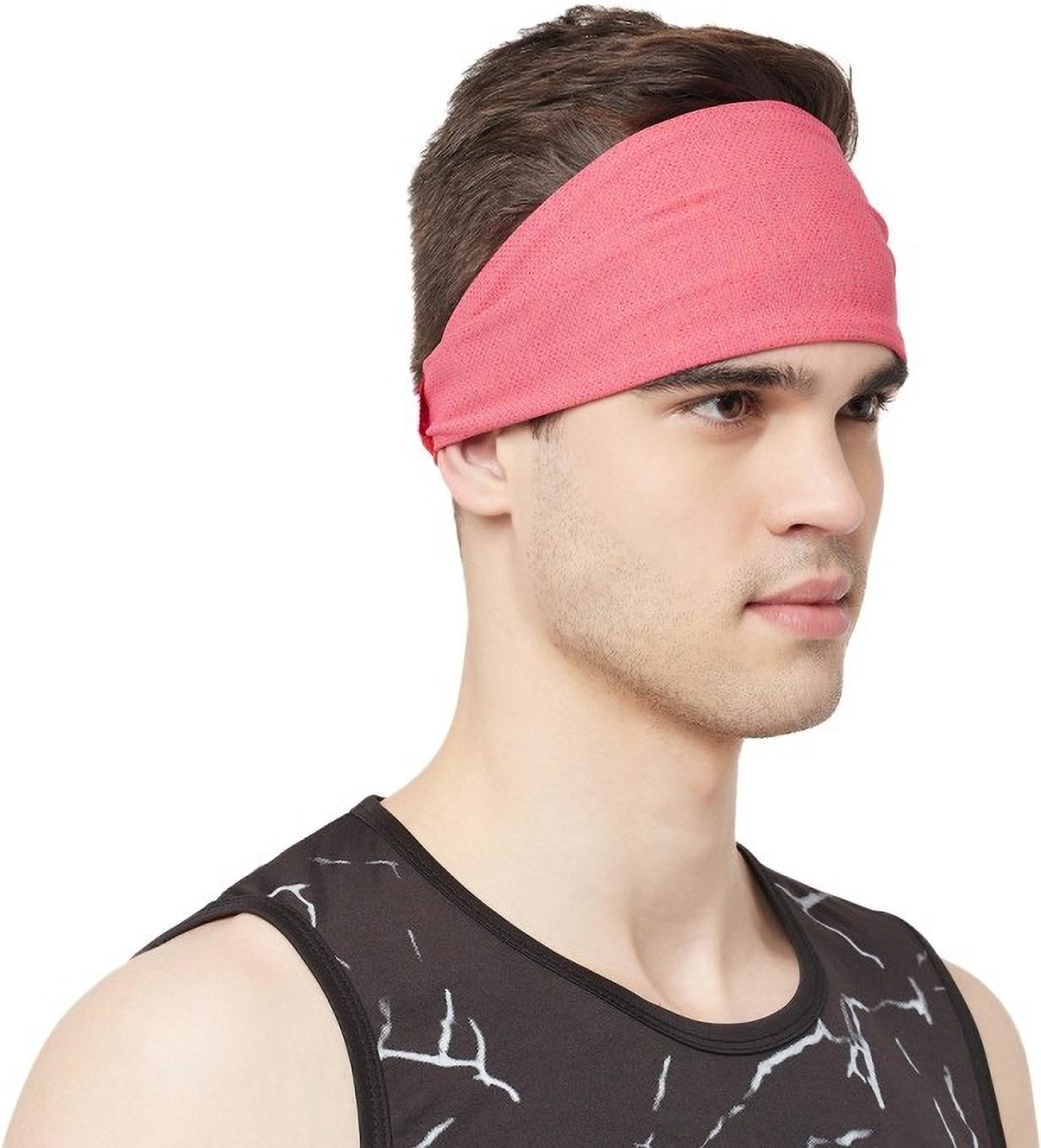 Fabme Unisex Dark Pink Headband for Yoga, Gym, Zumba, Jogging, Cycling