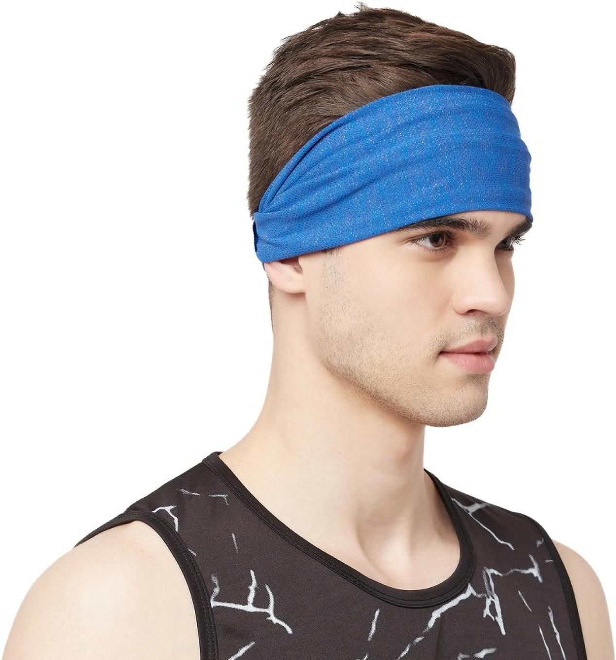 Fabme Unisex Blue Headband for Yoga, Gym, Zumba, Jogging, Cycling