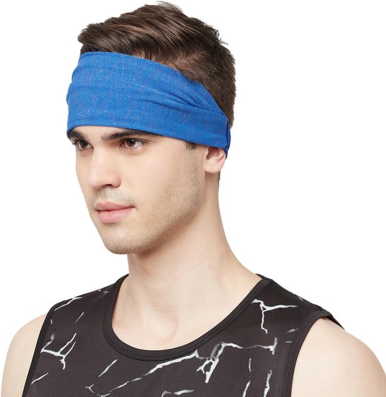 Fabme Unisex Blue Headband for Yoga, Gym, Zumba, Jogging, Cycling