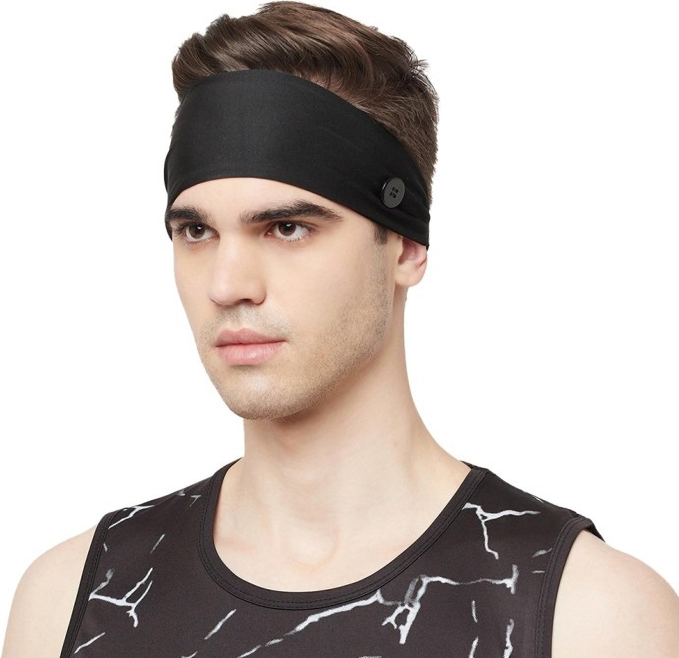Fabme Unisex Black Headband for Yoga, Gym, Zumba, Jogging, Cycling