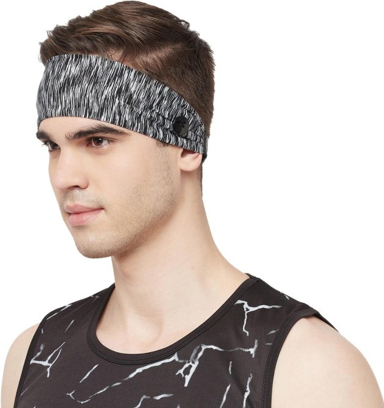 Fabme Unisex Dark Grey Headband for Yoga, Gym, Zumba, Jogging, Cycling